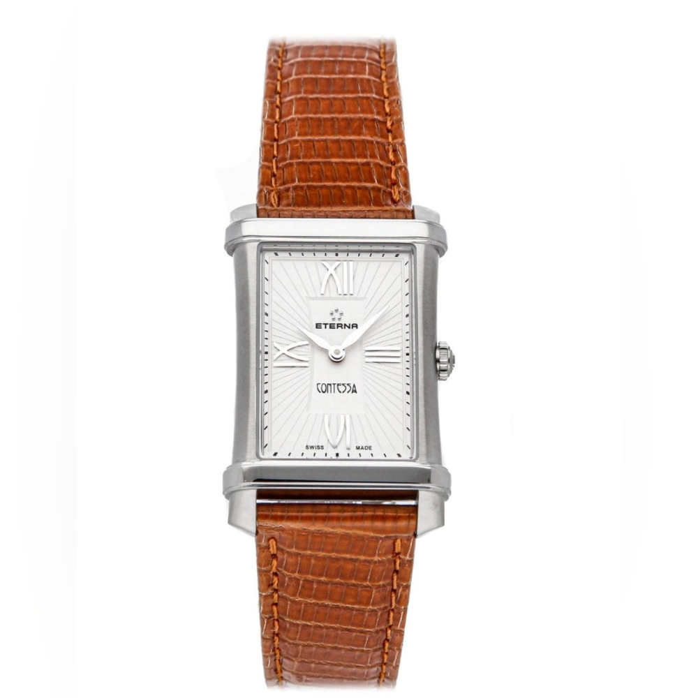 Eterna Women's 2410.41.65.1198 Contessa Two-Hands Leather Watch MSRP $2,495